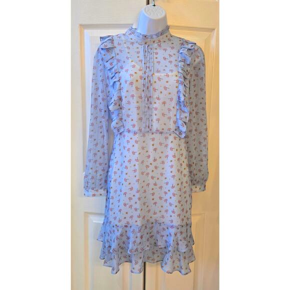 Endless rose pastel baby blue Size Small Pleated tiered Cottagecore Prairie - Picture 2 of 13